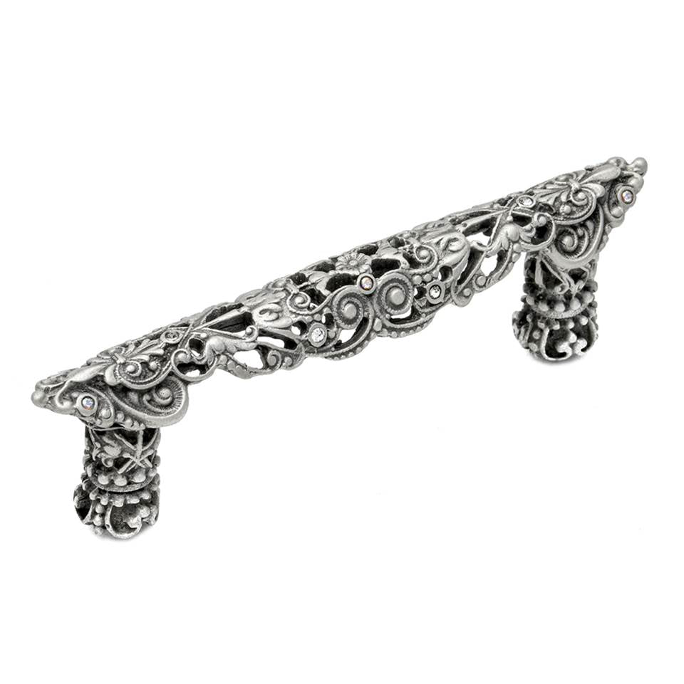 Carpe Diem Hardware - Juliane Grace 3'' O.C. Pull With 12 Swarovski Clear and Aurore Boreale Crystals - Satin