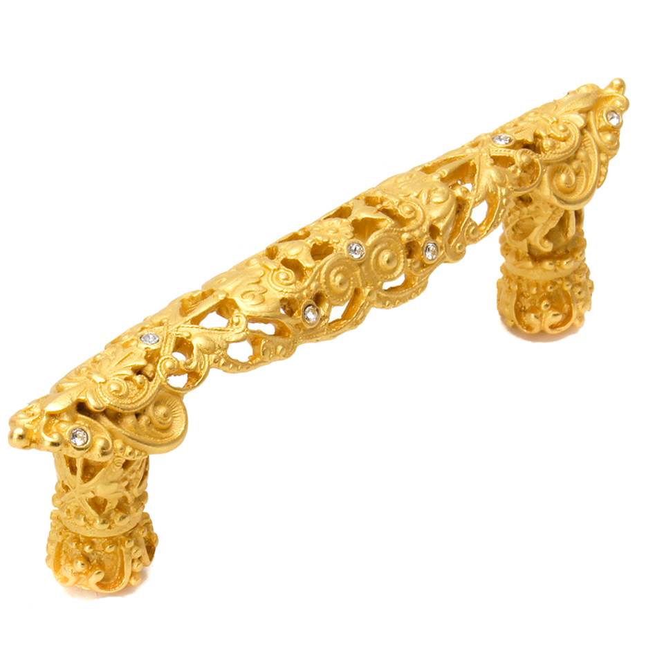 Carpe Diem Hardware - Juliane Grace 3'' O.C. Pull w/ 12 Swarovski Crystals - Gilded Mercury