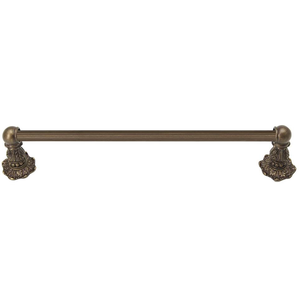 Carpe Diem Hardware - Acanthus 16'' O.C. (Approximately) Towel Bar Renaissance Style With 5/8'' Reeded Center - Antique Brass