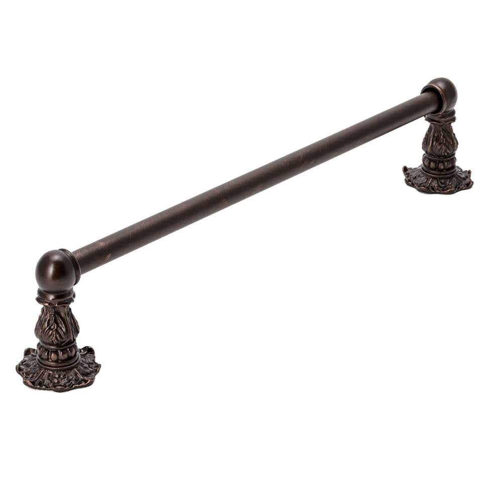Carpe Diem Hardware - Acanthus 24'' O.C. (Approximately) Towel Bar Renaissance Style With 5/8'' Smooth Center - Oil Rubbed Bronze