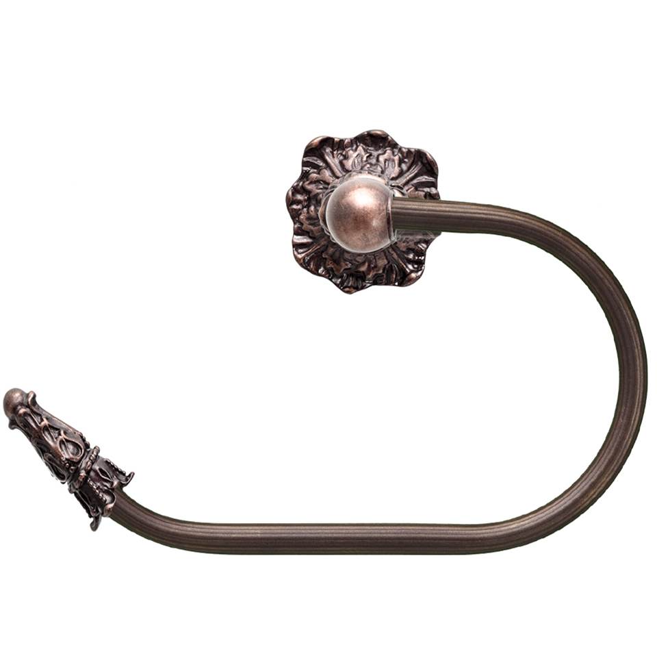 Carpe Diem Hardware - Acanthus Swing Tissue Reeded Ring Left Renaissance Style - Oil Rubbed Bronze