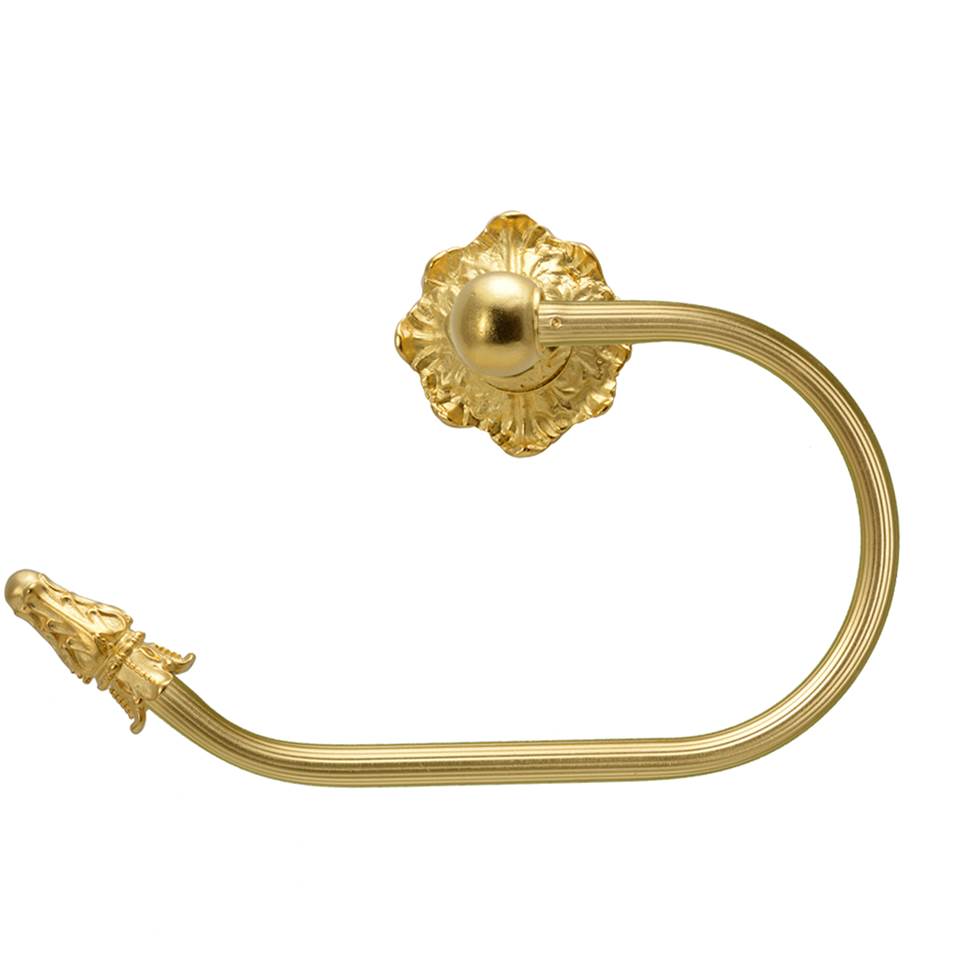 Carpe Diem Hardware - Acanthus Swing Tissue Reeded Ring Left Renaissance Style - Gilded Mercury