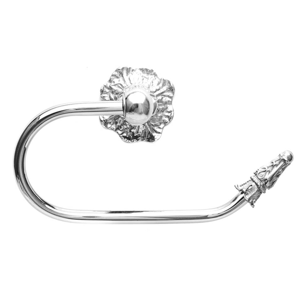 Carpe Diem Hardware - Acanthus Swing Tissue Smooth Ring Right Renaissance Style - Platinum
