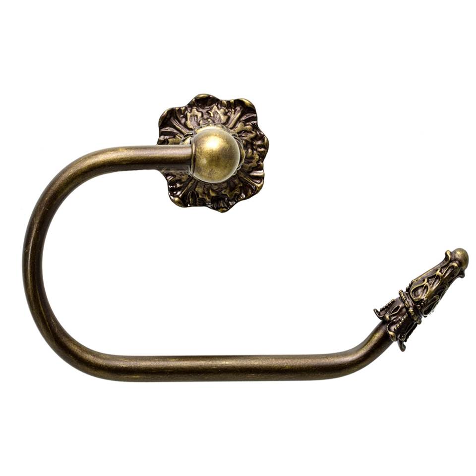 Carpe Diem Hardware - Acanthus Swing Tissue Smooth Ring Right Renaissance Style - Antique Brass