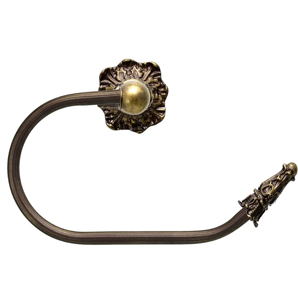 Carpe Diem Hardware - Acanthus Swing Tissue Reeded Ring Right Renaissance Style - Antique Brass