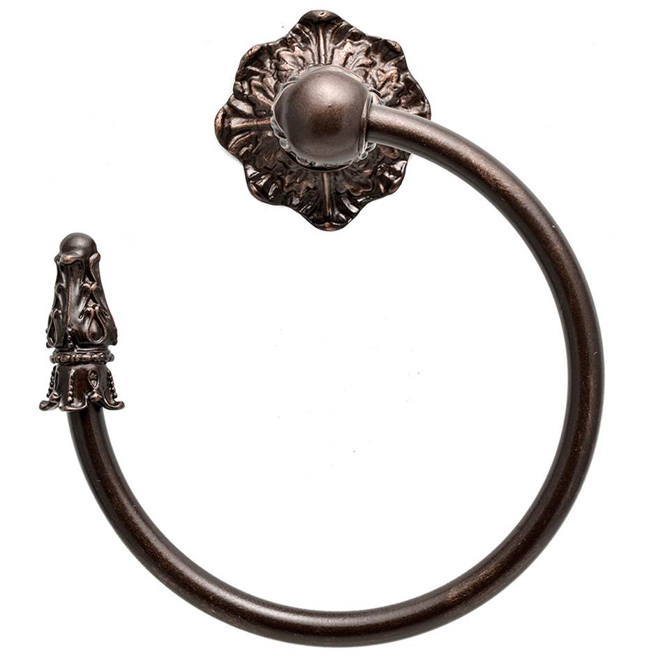Carpe Diem Hardware - Acanthus Swing Towel Smooth Ring Left Renaissance Style - Oil Rubbed Bronze