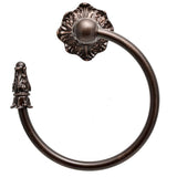 Carpe Diem Hardware - Acanthus Swing Towel Smooth Ring Left Renaissance Style - Oil Rubbed Bronze