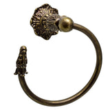 Carpe Diem Hardware - Acanthus Swing Towel Smooth Ring Left Renaissance Style - Antique Brass
