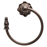 Carpe Diem Hardware - Acanthus Swing Towel Reeded Ring Left Renaissance Style - Oil Rubbed Bronze
