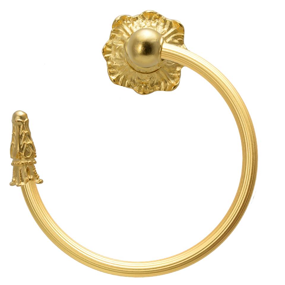 Carpe Diem Hardware - Acanthus Swing Towel Reeded Ring Left Renaissance Style - Gilded Mercury