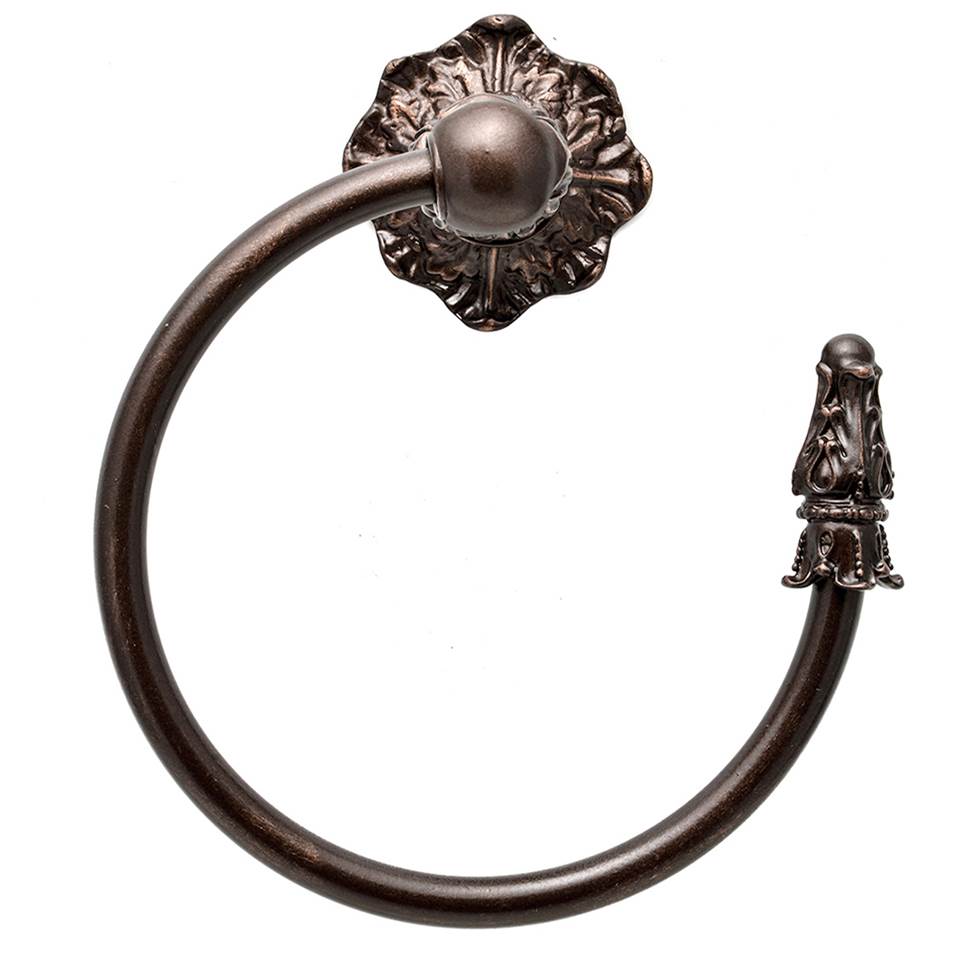 Carpe Diem Hardware - Acanthus Swing Towel Smooth Ring Right Renaissance Style - Oil Rubbed Bronze