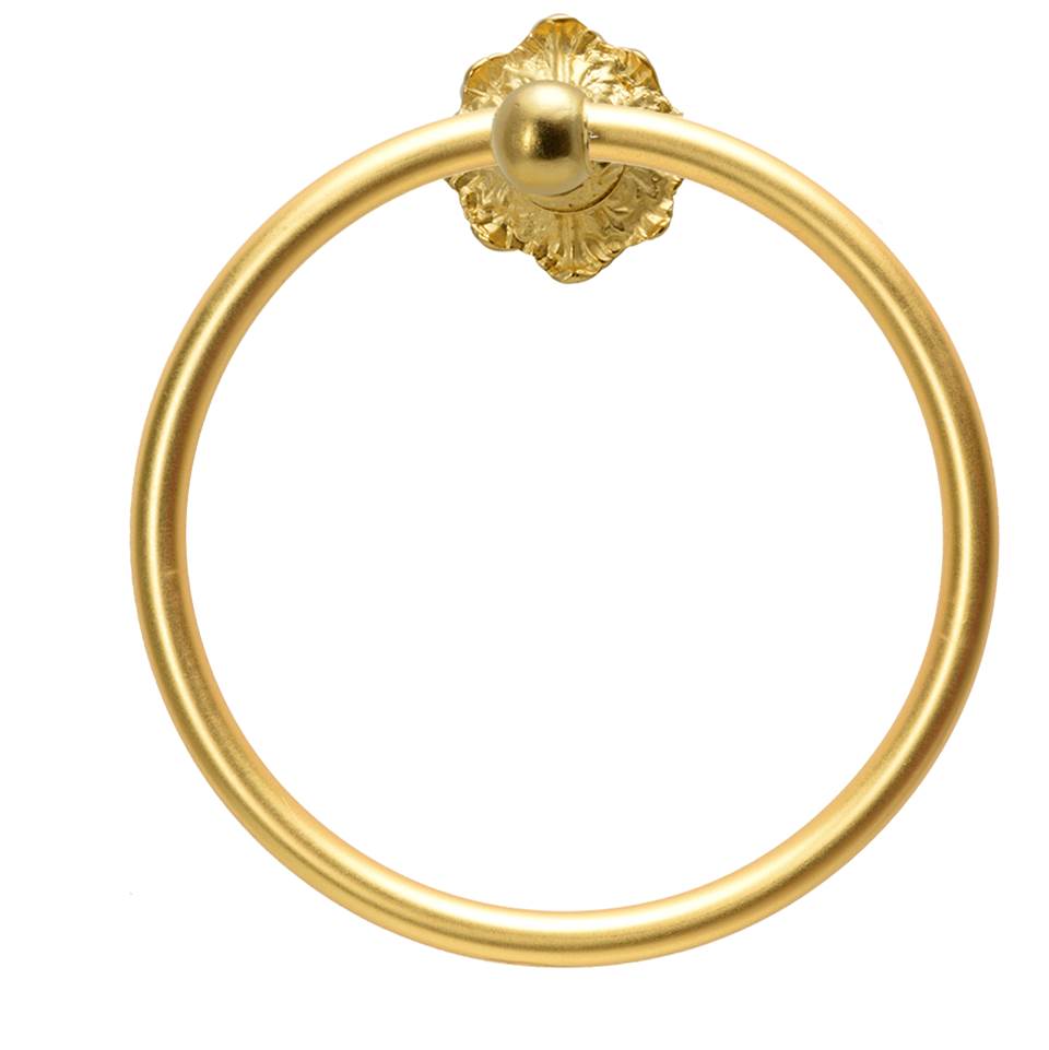 Carpe Diem Hardware - Acanthus Full Swing Towel Smooth Ring Renaissance Style - Gilded Mercury