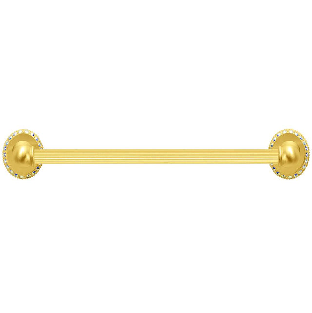 Carpe Diem Hardware - Cache 16'' O.C. (Approximately) Towel Bar 5/8'' Reeded Center W/ Swarovski Aurore Boreale Crystals - Gilded Mercury