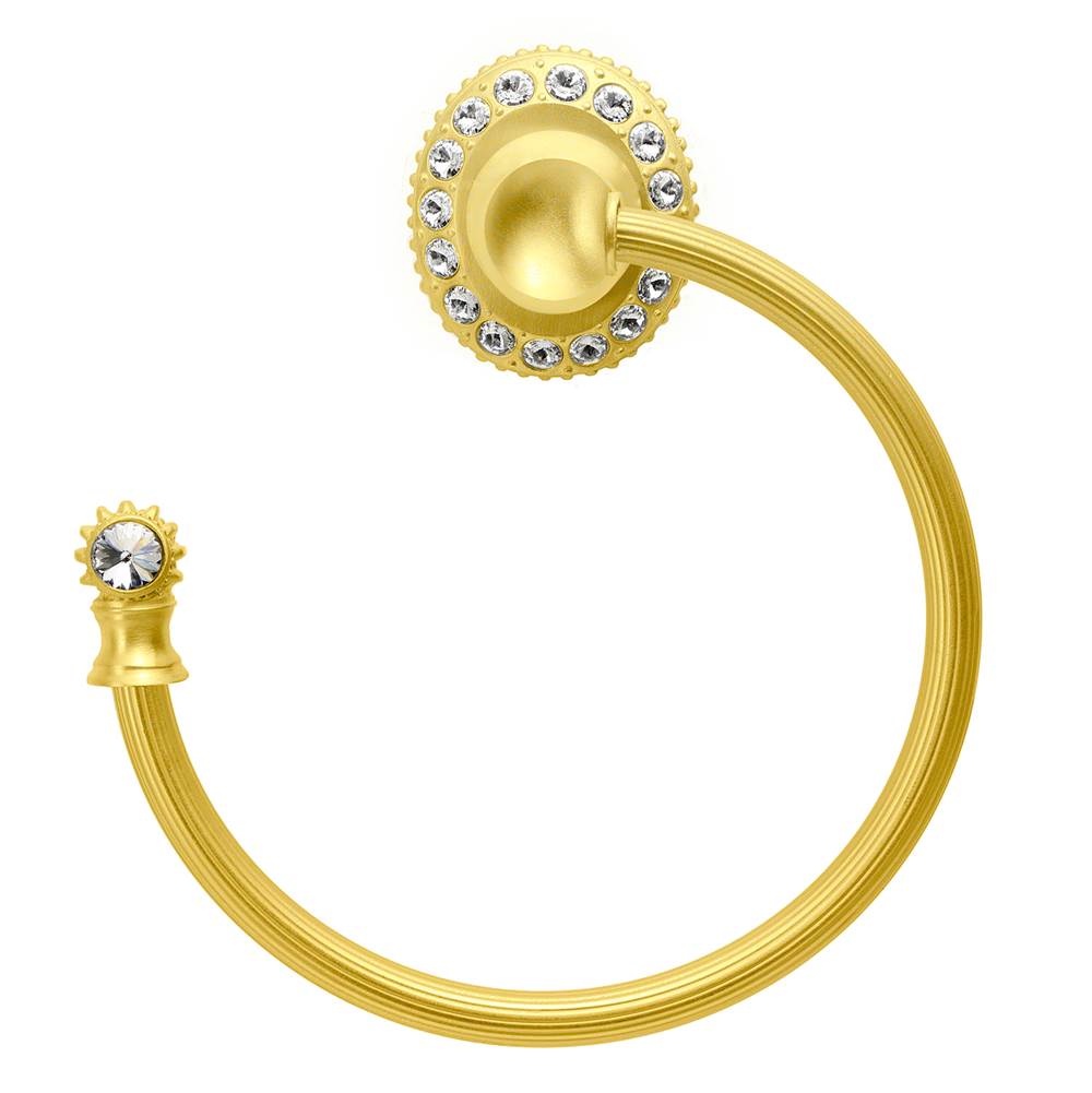 Carpe Diem Hardware - Cache Swing Towel Reeded Ring Left - Gilded Mercury