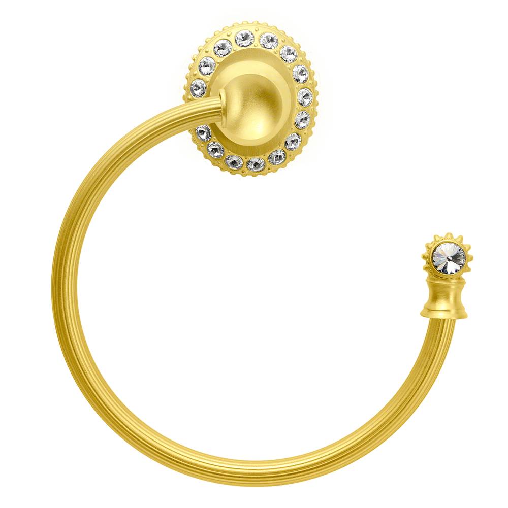 Carpe Diem Hardware - Cache Swing Towel Reeded Ring Right - Gilded Mercury