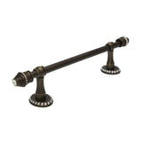 Carpe Diem Hardware - Cache Ii 16'' O.C. (Approximately) Towel Bar With 80 Rivoli Swarovski Clear Crystals With 5/8'' Smooth Center - Antique Brass