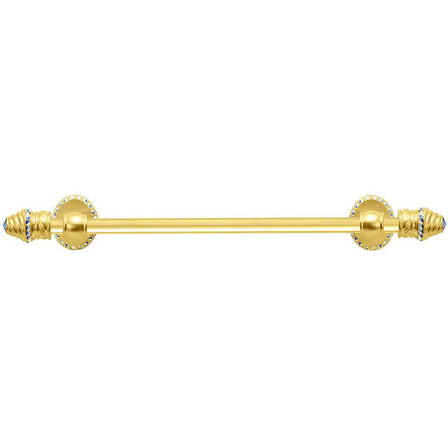 Carpe Diem Hardware - Cache Ii 16'' O.C. (Approximately) Towel Bar With 80 Rivoli Swarovski Aurore Boreale Crystals With 5/8'' Smooth Center - Gilded Mercury