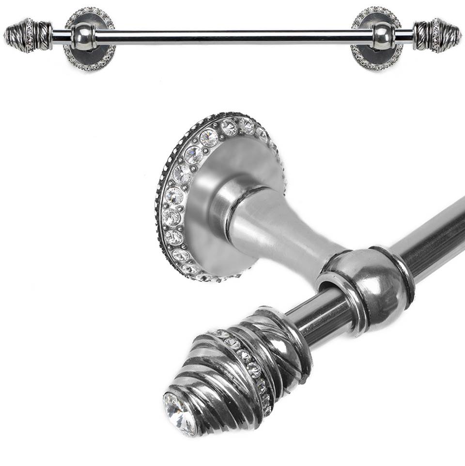 Carpe Diem Hardware - Cache Ii 24'' O.C. Approx Towel Bar w/ 80 Rivoli Swarovski Crystals w/ 5/8'' Smooth Center - Chalice