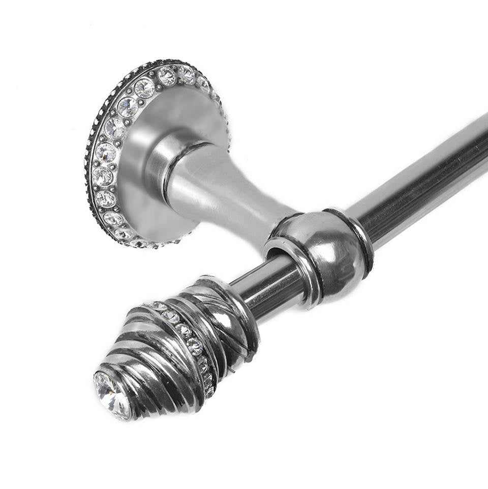 Cache Ii 32'' O.C. (Approximately) Towel Bar With 80 Rivoli Swarovski Clear Crystals With 5/8'' Smooth Center
