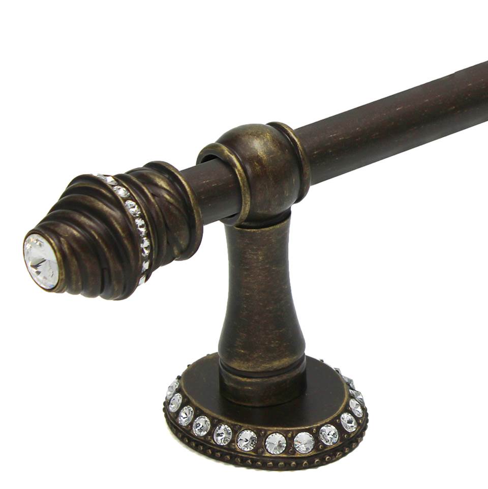 Cache Ii 36'' O.C. (Approximately) Towel Bar With 80 Rivoli Swarovski Clear Crystals With 5/8'' Smooth Center
