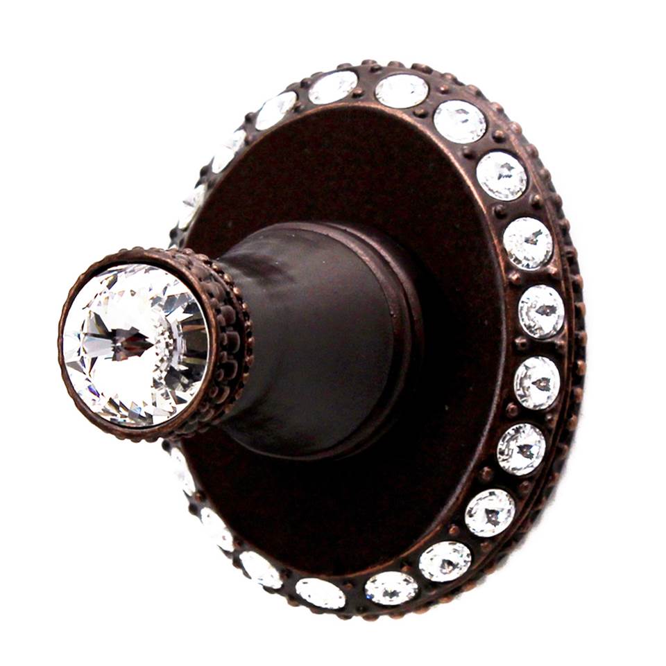 Carpe Diem Hardware - Cache Ii Hook {Large Escutcheon} w/ Swarovski Crystals - Soft Gold