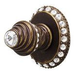 Carpe Diem Hardware - Cache Ii Large Hook w/ 40 Rivoli Swarovski Crystals - Antique Brass