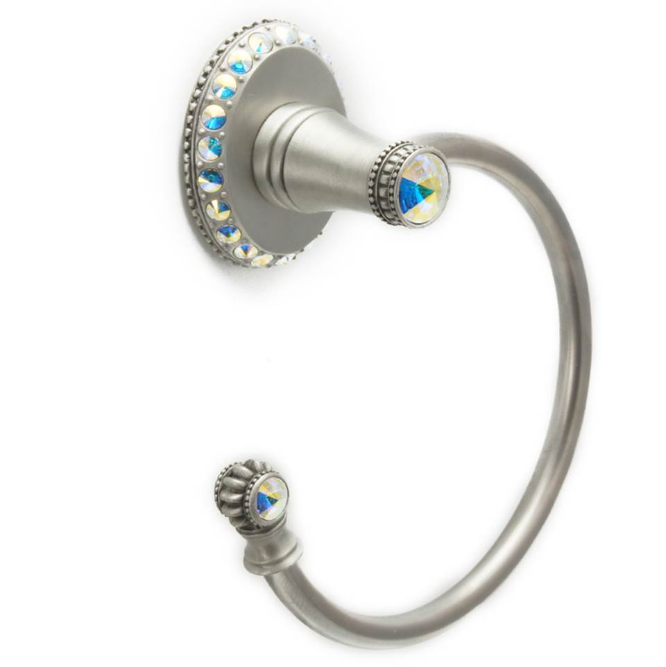 Cache Ii Swing Towel Smooth Ring Left With Swarovski Aurore Boreale Crystals