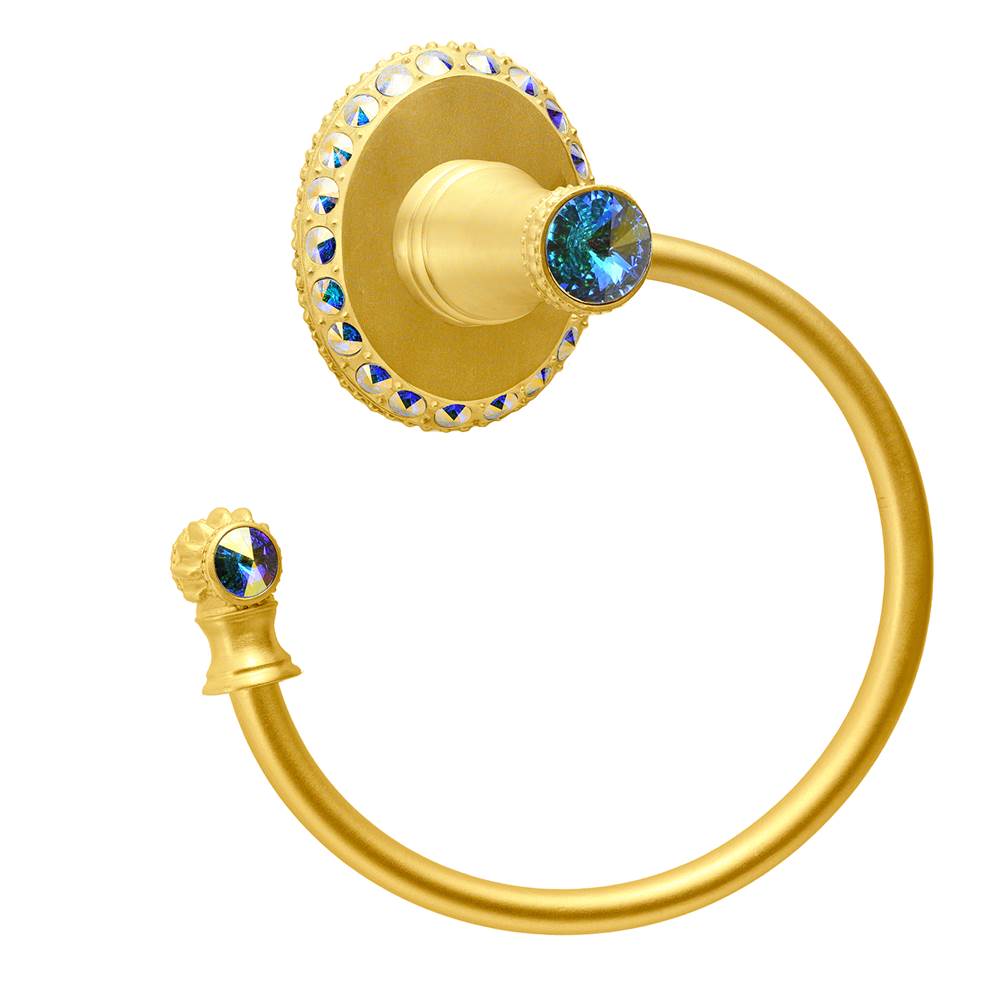 Carpe Diem Hardware - Cache Ii Swing Towel Smooth Ring Left With Swarovski Aurore Boreale Crystals - Gilded Mercury