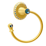 Carpe Diem Hardware - Cache Ii Swing Towel Smooth Ring Left With Swarovski Aurore Boreale Crystals - Gilded Mercury