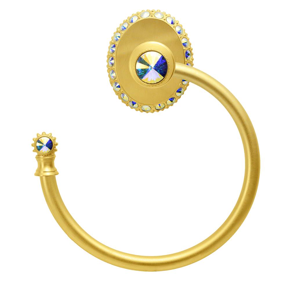 Cache Ii Swing Towel Smooth Ring Left With Swarovski Aurore Boreale Crystals
