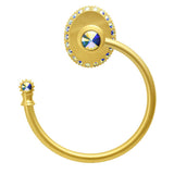 Cache Ii Swing Towel Smooth Ring Left With Swarovski Aurore Boreale Crystals