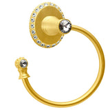 Carpe Diem Hardware - Cache Ii Swing Towel Smooth Ring Left With Swarovski Clear Crystals - Gilded Mercury