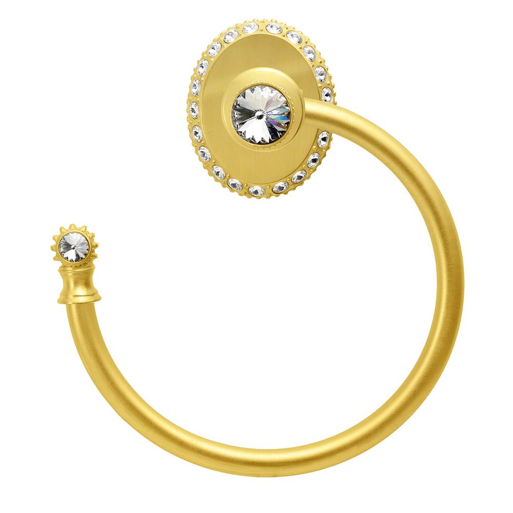 Cache Ii Swing Towel Smooth Ring Left With Swarovski Clear Crystals