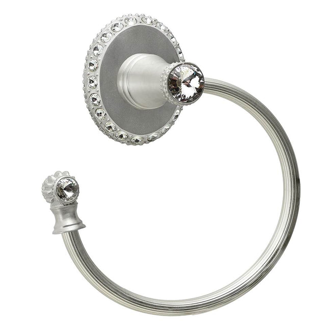 Carpe Diem Hardware - Carpe Diem 1835R-23C Cache Chrysalis Swing Towel Reeded Ring Left W/ Swarovski Crystals - Chrysalis