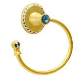 Carpe Diem Hardware - Cache Ii Swing Towel Reeded Ring Left With Swarovski Aurore Boreale Crystals - Gilded Mercury
