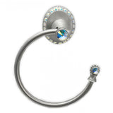 Carpe Diem Hardware - Cache Ii Swing Towel Smooth Ring Right With Swarovski Aurore Boreale Crystals - Satin