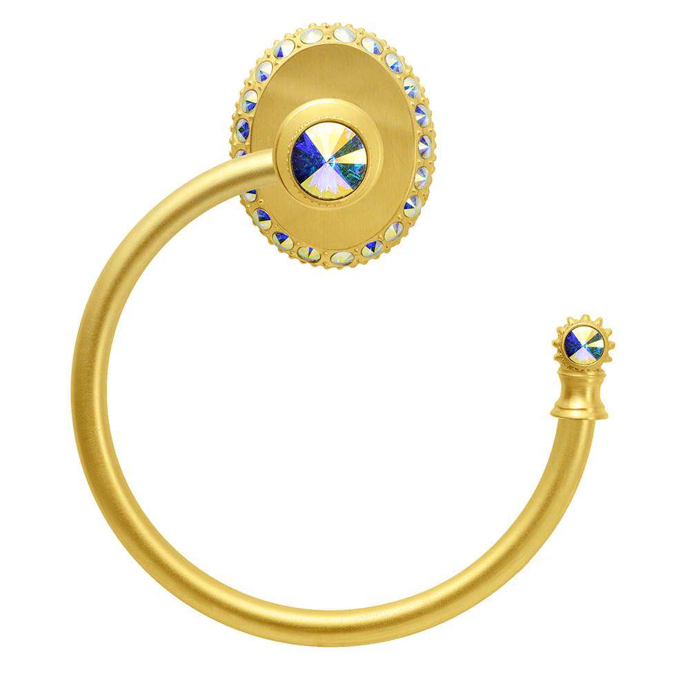 Cache Ii Swing Towel Smooth Ring Right With Swarovski Aurore Boreale Crystals