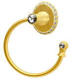 Carpe Diem Hardware - Cache Ii Swing Towel Smooth Ring Right With Swarovski Clear Crystals - Gilded Mercury