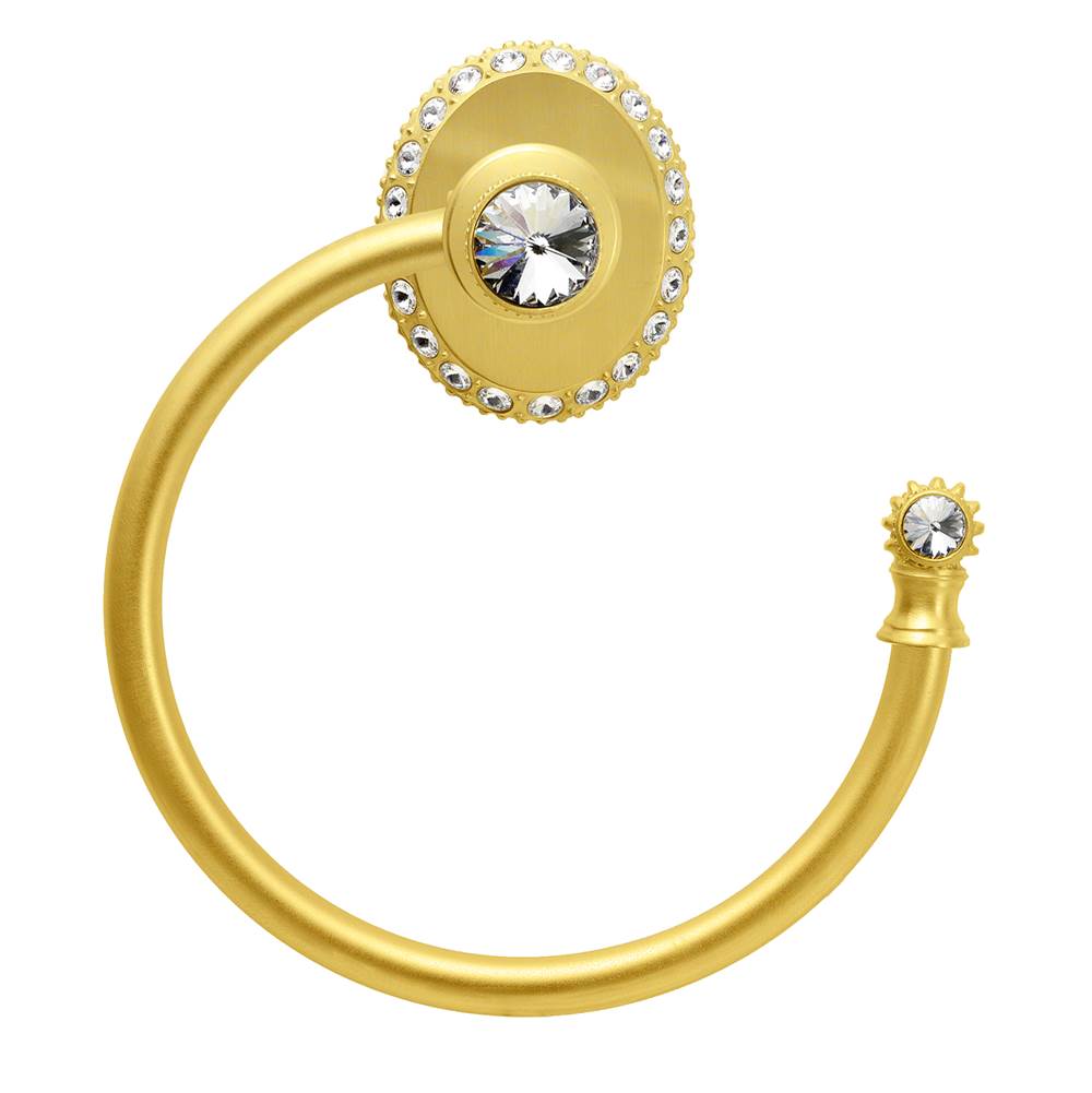 Cache Ii Swing Towel Smooth Ring Right With Swarovski Clear Crystals