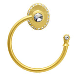 Cache Ii Swing Towel Smooth Ring Right With Swarovski Clear Crystals