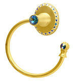 Carpe Diem Hardware - Cache Ii Swing Towel Reeded Ring Right With Swarovski Aurore Boreale Crystals - Gilded Mercury