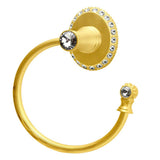 Carpe Diem Hardware - Cache Ii Swing Towel Reeded Ring Right With Swarovski Clear Crystals - Gilded Mercury