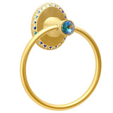 Carpe Diem Hardware - Cache Ii Full Swing Towel Smooth Ring Right With Swarovski Aurore Boreale Crystals - Gilded Mercury