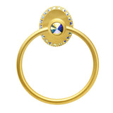 Cache Ii Full Swing Towel Smooth Ring Right With Swarovski Aurore Boreale Crystals