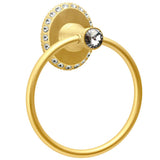 Carpe Diem Hardware - Cache Ii Full Swing Towel Smooth Ring Right With Swarovski Clear Crystals - Gilded Mercury