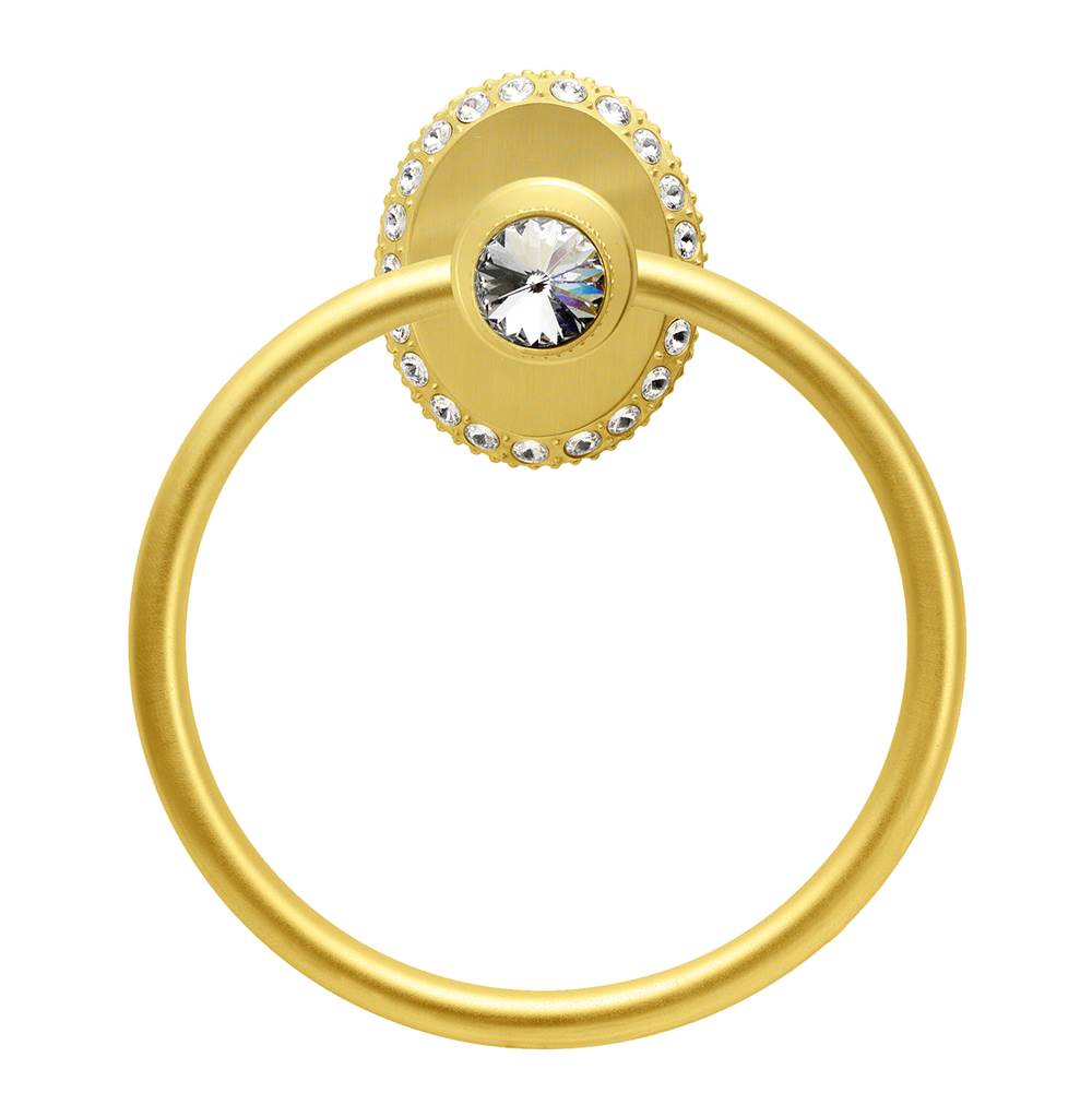 Cache Ii Full Swing Towel Smooth Ring Right With Swarovski Clear Crystals