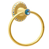Carpe Diem Hardware - Cache Ii Full Swing Towel Reeded Ring Right With Swarovski Aurore Boreale Crystals - Gilded Mercury
