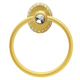Cache Ii Full Swing Towel Reeded Ring Right With Swarovski Clear Crystals