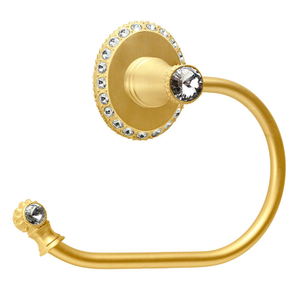 Carpe Diem Hardware - Cache Ii Swing Tissue Smooth Ring Left w/ Swarovski Crystals - Gilded Mercury