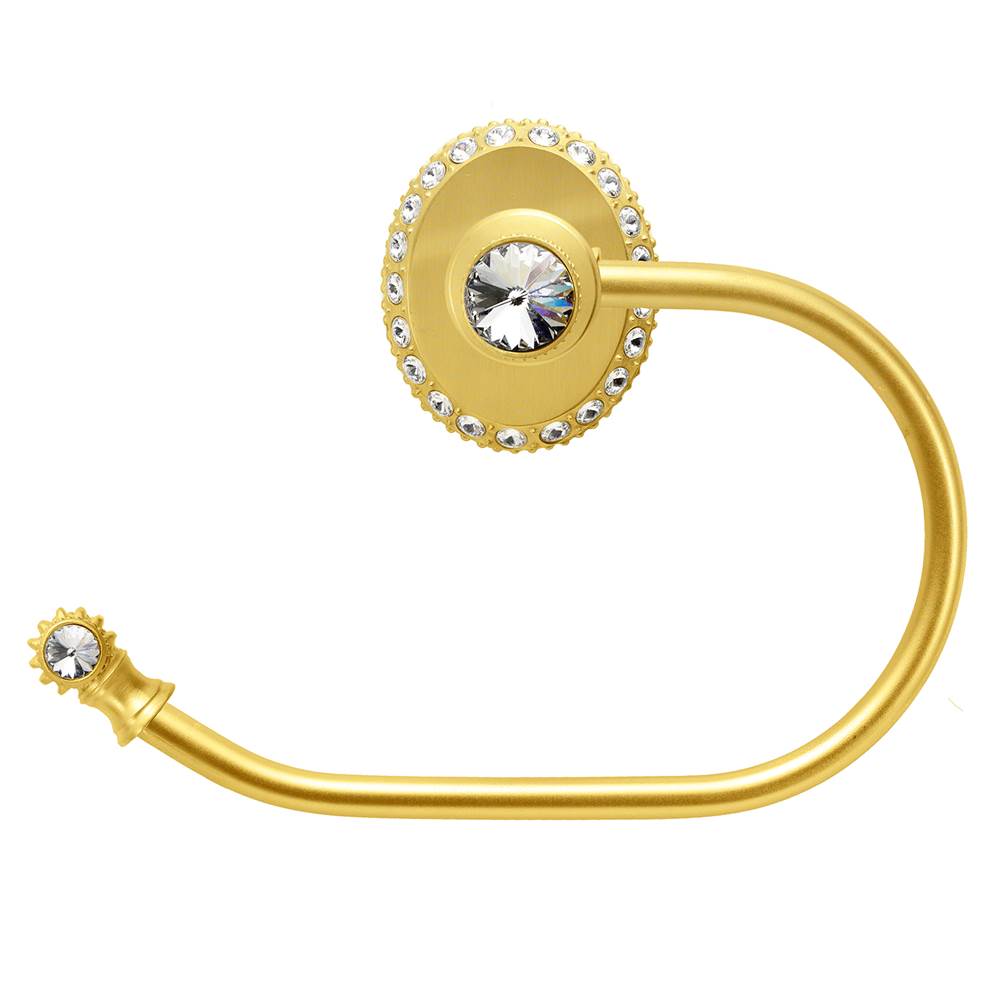 Cache Ii Swing Tissue Smooth Ring Left With Swarovski Clear Crystals